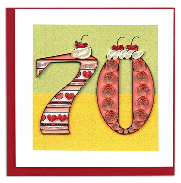 Quilled Birthday Milestone Greeting Card - 70 [BD193]