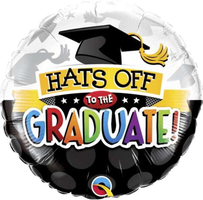 Qualatex Hats off to the Graduate 18 Inch Foil Mylar Balloon [93191]