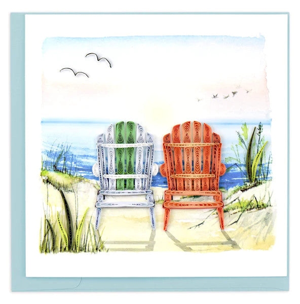 Quilled Beach Adirondack Chairs Greeting Card [BL1272]