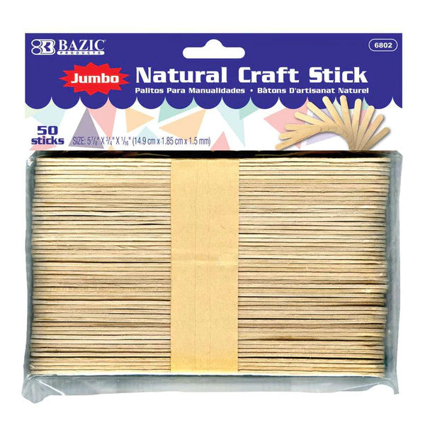 Jumbo Natural Craft Stick (50/Pack) [6802]