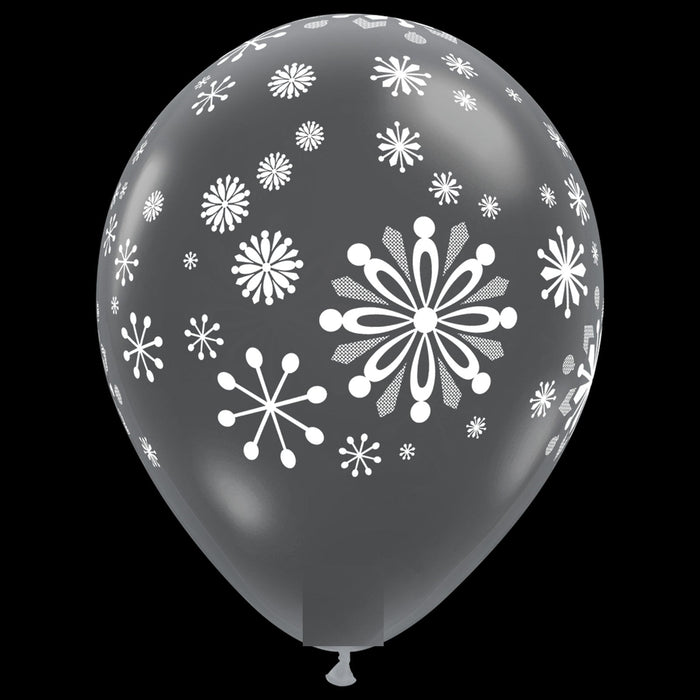 Contemporary Snowflakes 11 Inch Gold Latex Balloons 50 Count [58267]