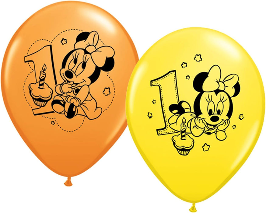 Minnie 1st Birthday Latex Balloons 6 Count [30848]