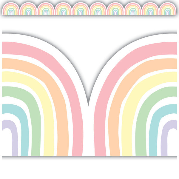 Pastel Pop Rainbows Die-Cut Border Trim [TCR8431]