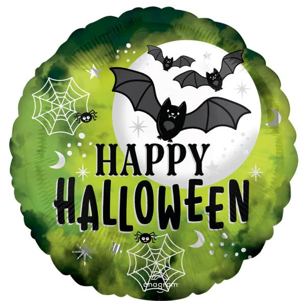 Happy Halloween Bats 17 Inch Foil Mylar Balloon [46699]