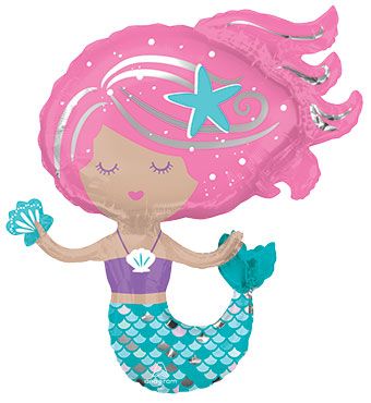 Shimmering Mermaid 30 Inch Foil Mylar Balloon [42892]