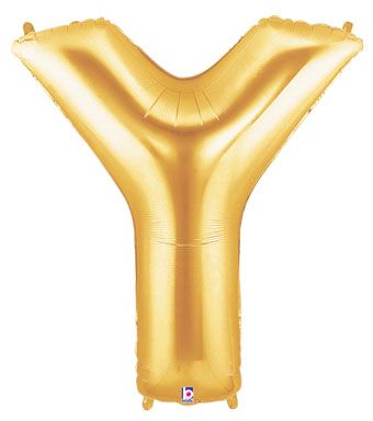Megaloon Letter Y Gold 34 Inch  Foil Mylar Balloon [15926G]