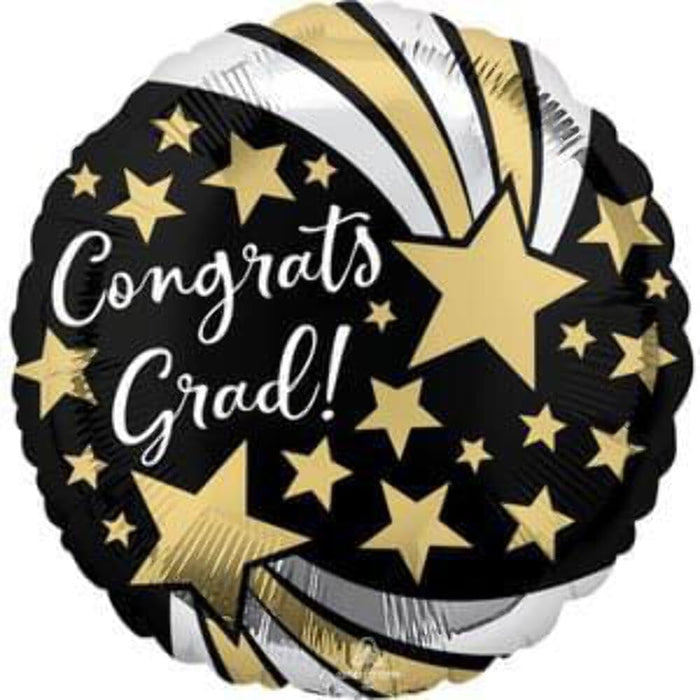 Congrats Grad Shooting Stars 18 Inch Foil Mylar Balloon [42777]