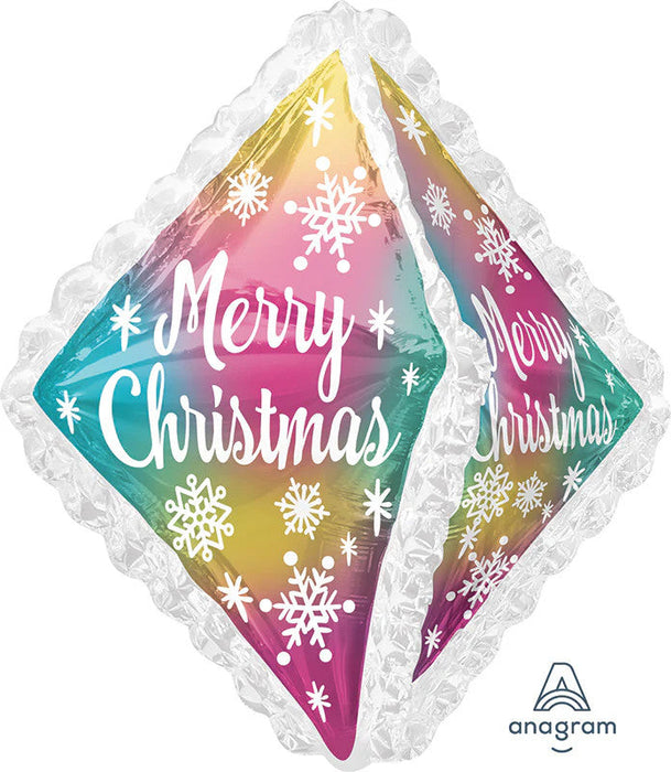 Merry Christmas Ruffle 27 Inch Foil Mylar Balloon [40089]