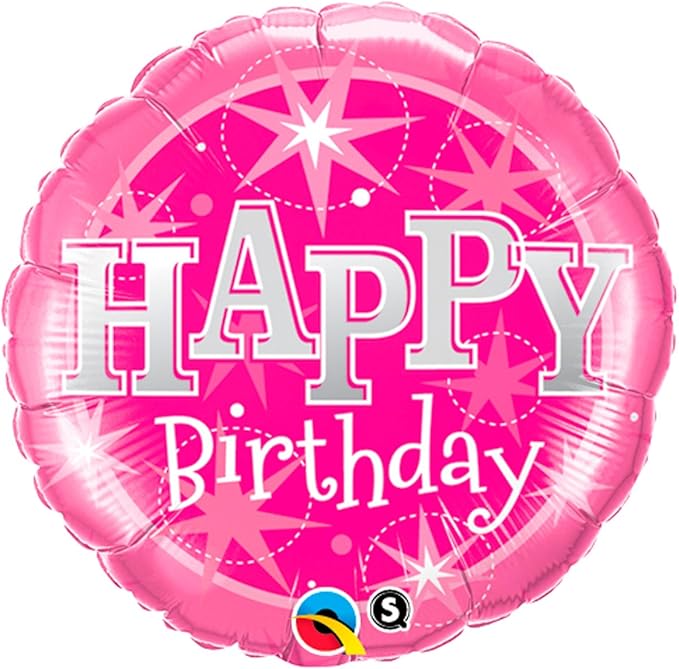 Happy Birthday Pink Sparkle 18 Inch Foil Mylar Balloon [79113]