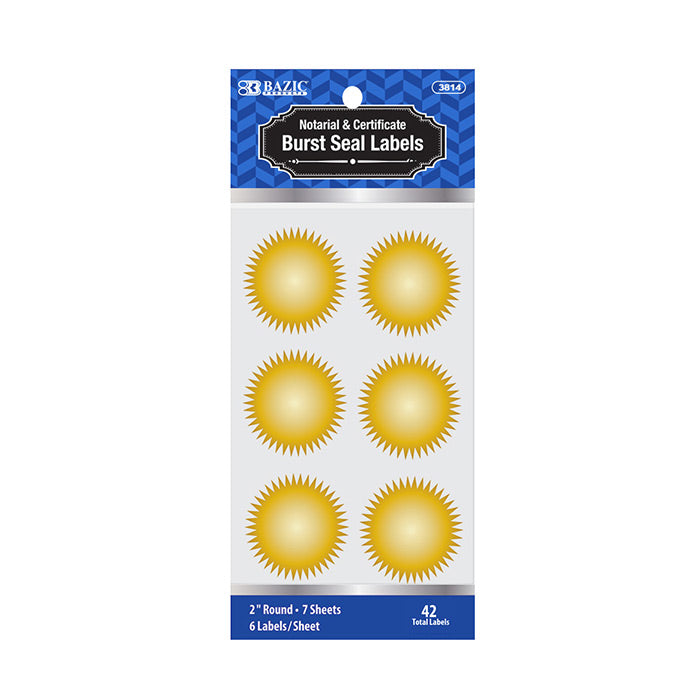 BAZIC 2 Gold Foil Notary/Certificate Seal Label (42/Pack) [3814]