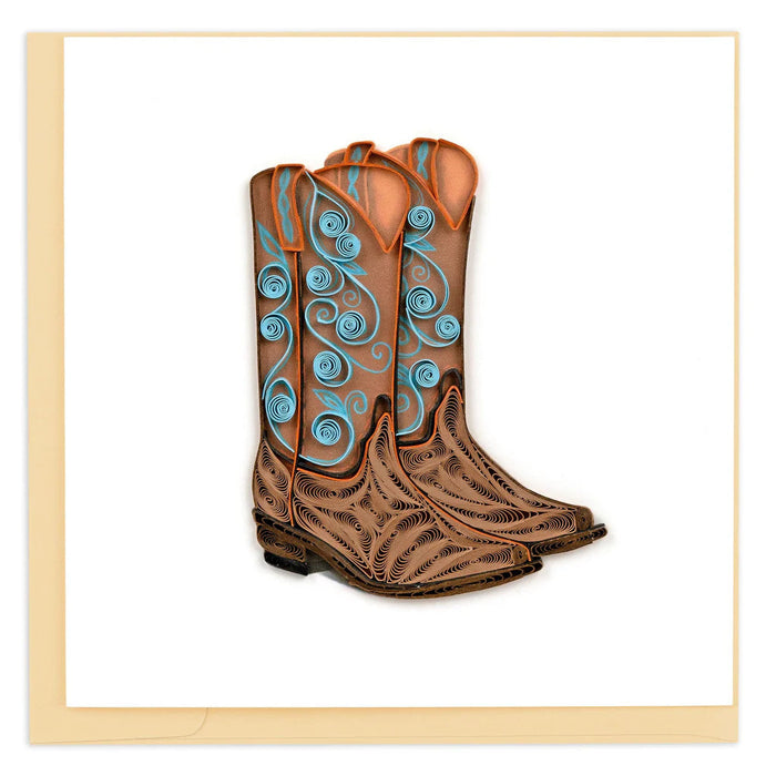 Quilled Cowboy Boots Greeting Card [BL1447]