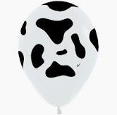 Sempertex 11 Inch Cow Print Around Fashion White Latex Balloons Bag of 50 [53113]