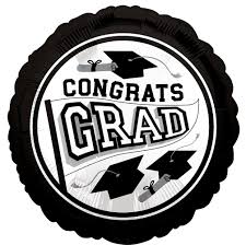 Congrats Grad Black & White 18 Inch Foil Mylar Balloon [44374]