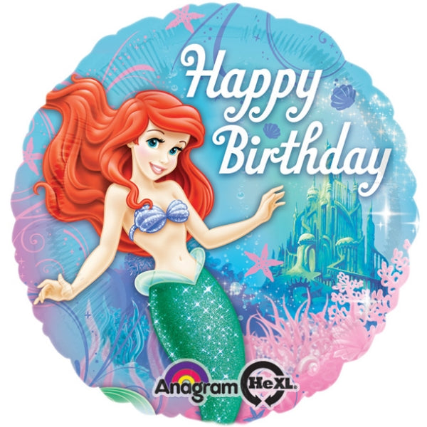 Little Mermaid Happy Birthday 18 Inch Foil Mylar Balloon [26411]