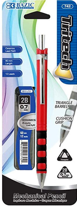BAZIC Tritech 0.7 mm Mechanical Pencil w/ Ceramics High-Quality Lead [742]