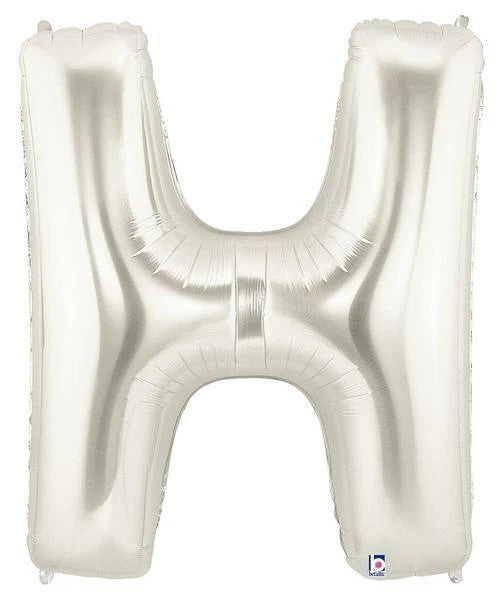 Megaloon Letter H Silver 34 Inch Foil Mylar Balloon [15908S]