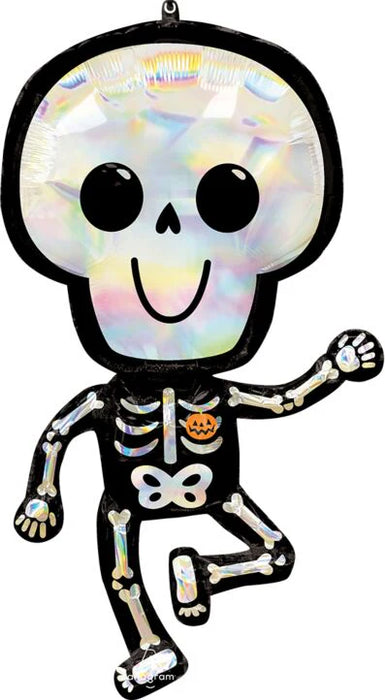 Bare Bones Skeleton Holographic 37 Inch Foil Mylar Balloon [48941]