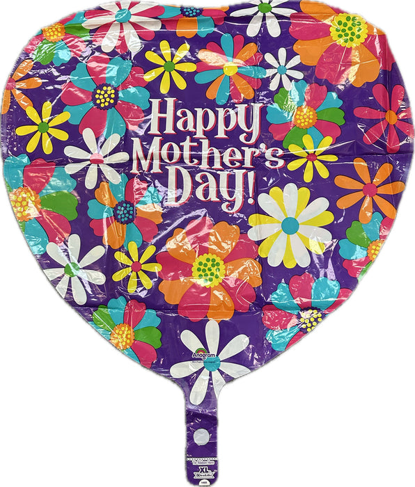 Happy Mother's Day Heart Shaped 20 Inch Foil Mylar Balloon [28088]