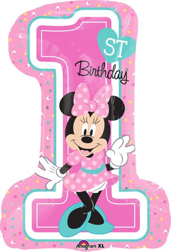 Minnie First Birthday Number 1 28 Inch Foil Balloon [34352]