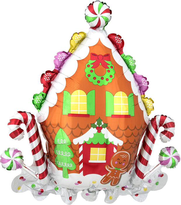 Gingerbread House 30 Inch Foil Mylar Balloon [40429]
