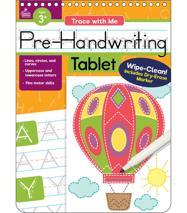 Trace with Me: Pre-Handwriting Tablet Activity Pad Grade PK-2 Spiral [CD705352]