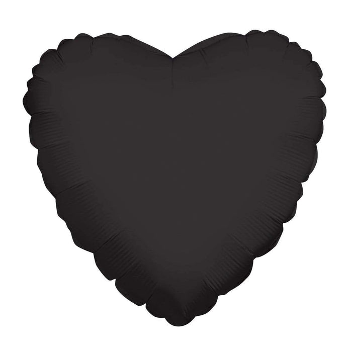 Black 18 Inch Heart Shaped Foil Mylar Balloon [34107]
