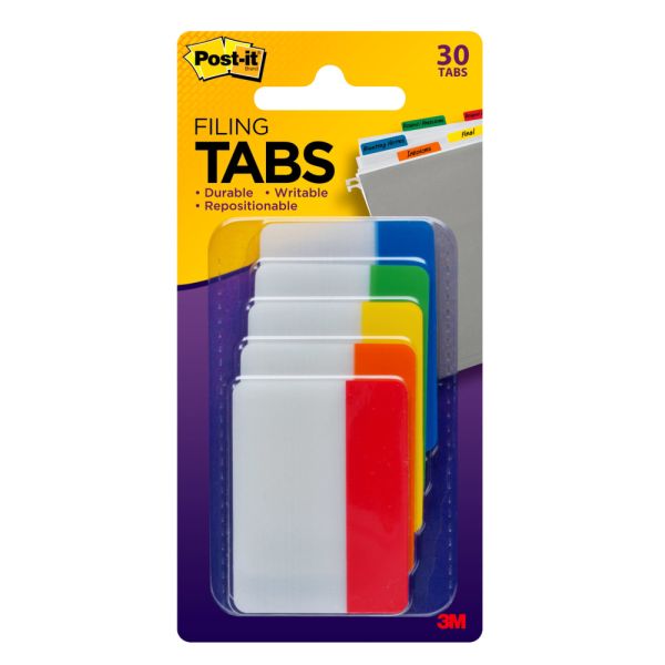 Post-it Tabs, 2 in. x 1.5 in., Pack of 30 Tabs [MMM686ROYGB]