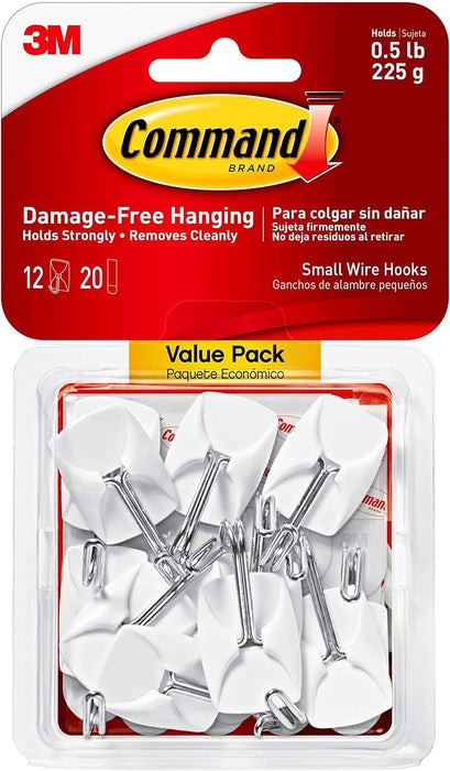 Command General Purpose Small Wire Hooks 12 Hooks & 20 Strips/PK [MMM1706712ES]