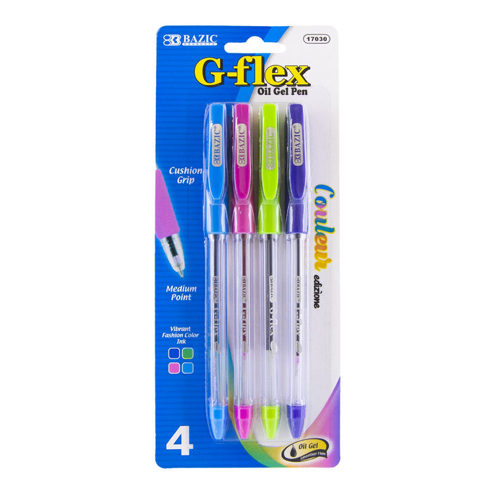 BAZIC  4-Color G-Flex  Oil-Gel Ink Pen w/ Cushion Grip [17030]