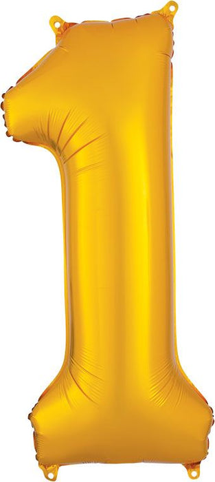 Number 1 Gold 34 Inch Foil Mylar Balloon [28244]