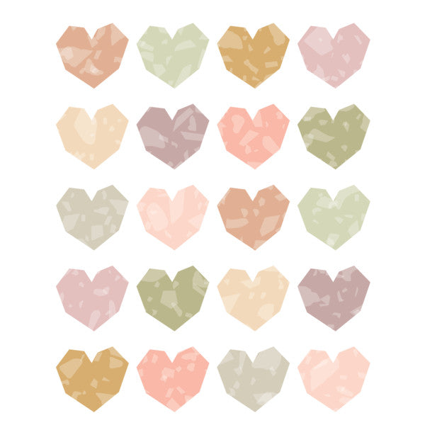 Terrazzo Tones Hearts Stickers [TCR7228]