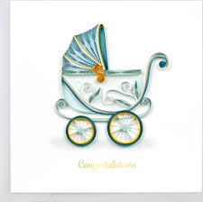 Quilled Baby Buggy Greeting Card [CG833]