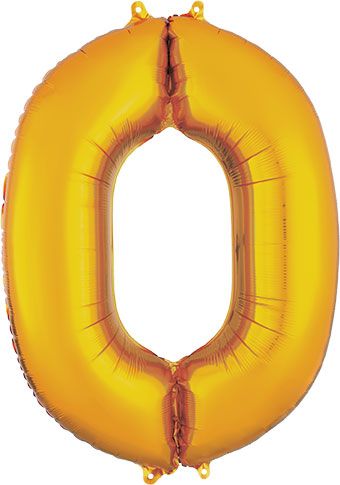 Number 0 Gold 35 Inch Foil Mylar Balloon [28242]