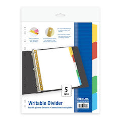 BAZIC White Paper Dividers w/ 5-Writable Color Tabs [2152]
