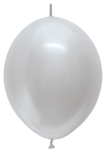 Betallatex Silver Link-O-Loons  12IN Latex 50 Count [54067]