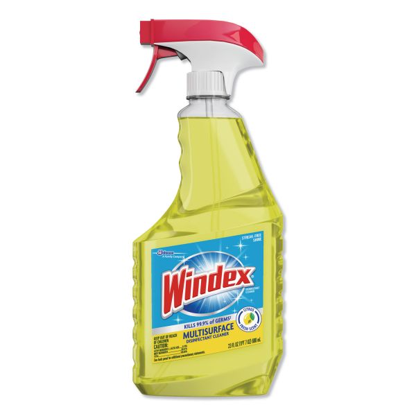 Windex Disinfectant Cleaner, Lemon Scent, 23 oz Spray Bottle [SJN305498]