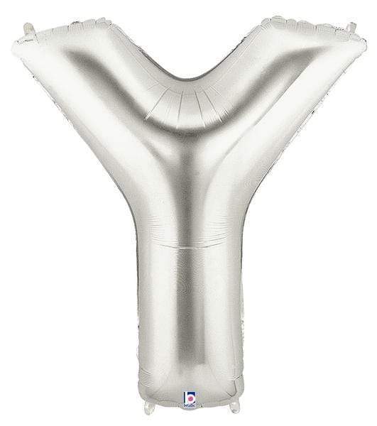 Megaloon Letter Y Silver 34 Inch  Foil Mylar Balloon [15926S]