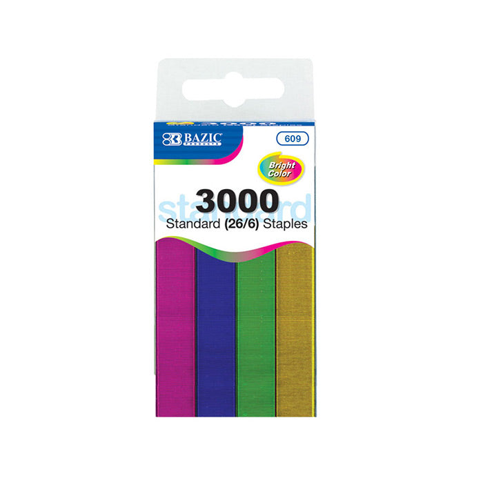 3000 Count Standard Metallic Colored Staples [609]