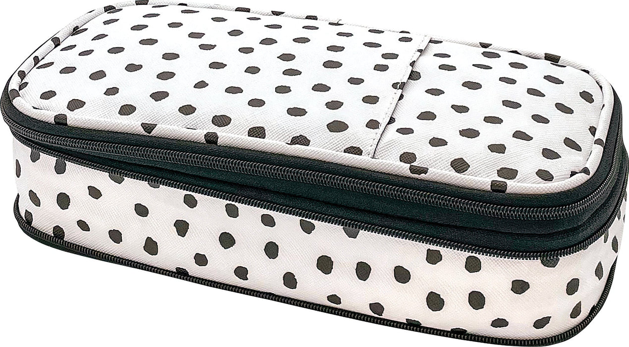 Black Painted Dots on White Pencil Case [TCR6124]