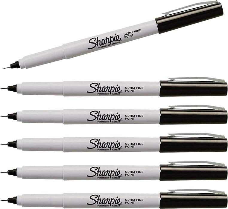 Sharpie Permanent Marker, Ultra-Fine Point, Black Ink, 6 Pack [X003RXDVBD]