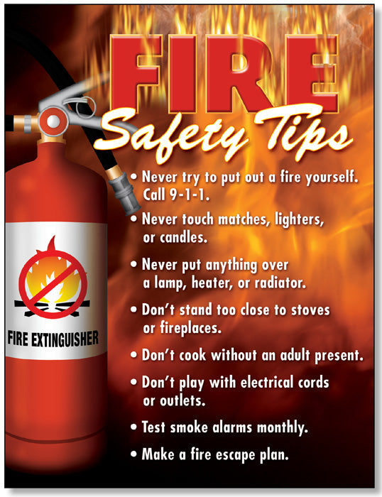 Fire Safety Tips Chart 17x22 [NS3308] [NS3308]