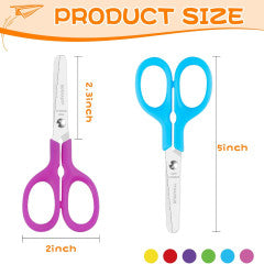 Economy Child Scissors (5-inch blunt-tip) Assorted Colors [X003WA25JP]