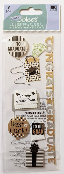 Jolee's Graduation Dimensional Stickers 9 Stickers per Pack [SPJJ124]