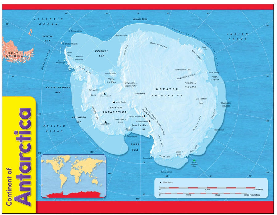 Continent of Antarctica Learning Chart 17x22 [T38139]