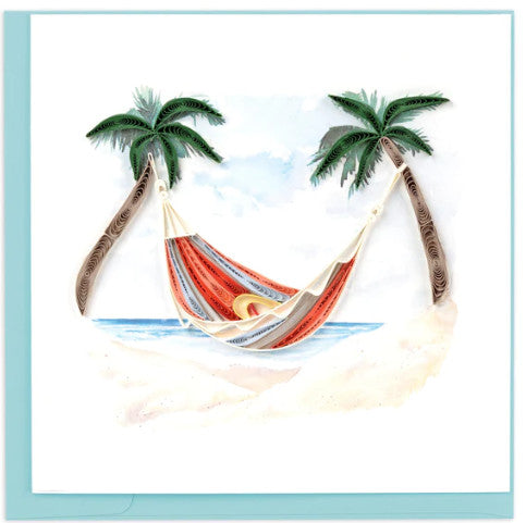 Quilled Beach Hammock Greeting Card [BL1437]