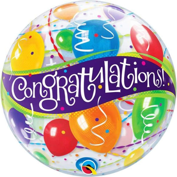 Qualatex Congratulations 22 Inch Bubble Balloon [27564]