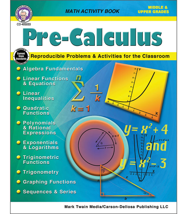 Pre-Calculus Workbook Grade 6 and Up [CD405033]