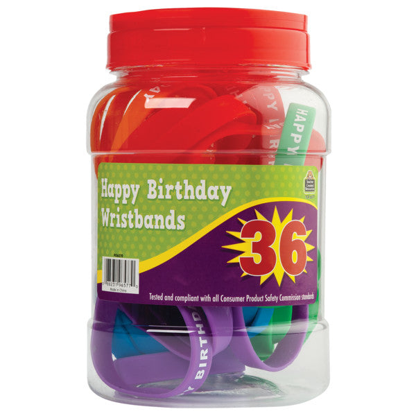 Happy Birthday Wristbands Jar (36 bands) [TCR6577]