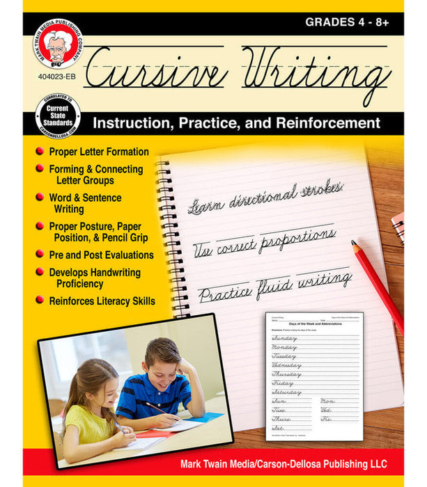Cursive Writing: Instruction, Practice, and Reinforcement Workbook Grade 4-9 Paperback [CD405023]