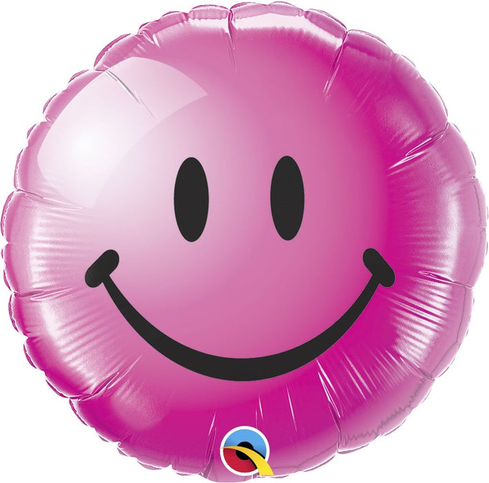 Smiley Face Pink18 Inch Foil Mylar Balloon [29862]